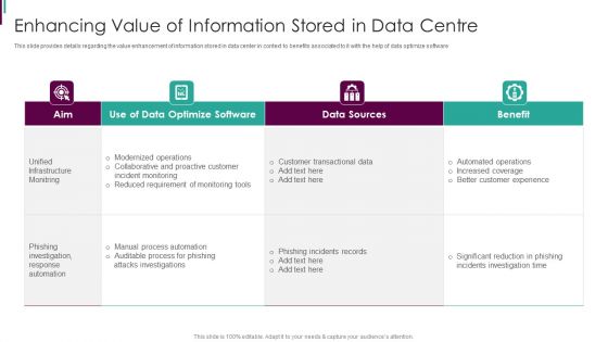 Developing Business Analytics Framework Enhancing Value Of Information Stored Infographics PDF