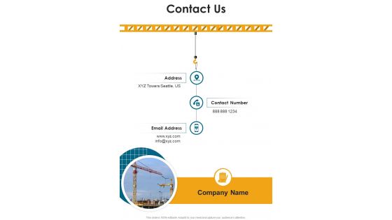 Developing Construction Funding Proposal Contact Us One Pager Sample Example Document Developing Construction Funding Proposal Contact Us One Pager Sample Example Document