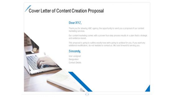 Developing Content Strategy Cover Letter Of Content Creation Proposal Ppt Professional Model PDF