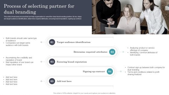 Developing Dual Branding Campaign For Brand Marketing Process Of Selecting Partner For Dual Branding Formats PDF Developing Dual Branding Campaign For Brand Marketing Process Of Selecting Partner For Dual Branding Formats PDF