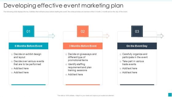 Developing Effective Event Marketing Plan Efficient B2B And B2C Marketing Techniques For Organization Themes PDF