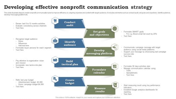 Developing Effective Nonprofit Communication Strategy Ppt Portfolio Professional PDF