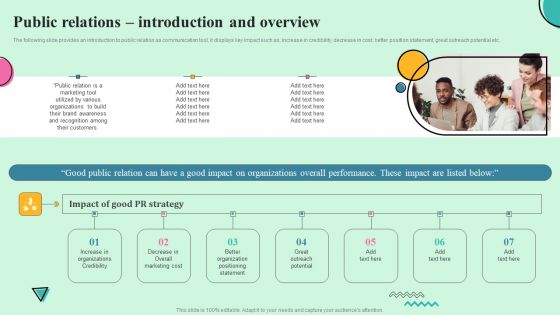 Developing Effective Stakeholder Communication Public Relations Introduction And Overview Information PDF