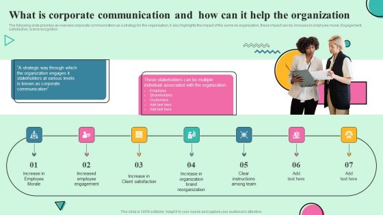 Developing Effective Stakeholder Communication What Is Corporate Communication Elements PDF Developing Effective Stakeholder Communication What Is Corporate Communication Elements PDF