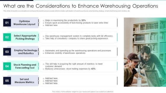 Developing Excellence In Logistics Operations What Are The Considerations To Enhance Warehousing Operations Elements PDF