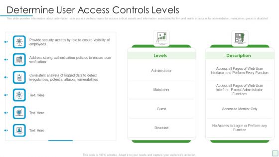 Developing Firm Security Strategy Plan Determine User Access Controls Levels Guidelines PDF