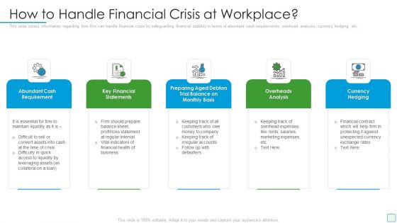 Developing Firm Security Strategy Plan How To Handle Financial Crisis At Workplace Themes PDF