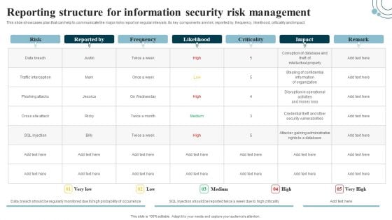 Developing IT Security Strategy Reporting Structure For Information Security Risk Sample PDF