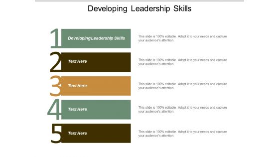 Developing Leadership Skills Ppt Powerpoint Presentation Ideas Display Cpb