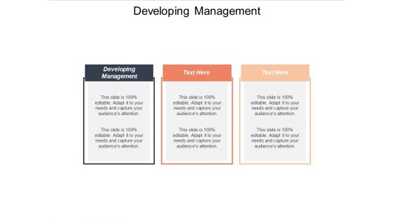 Developing Management Ppt PowerPoint Presentation Portfolio Themes Cpb