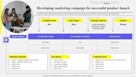 Developing Marketing Campaign For Successful Product Launch Mockup PDF