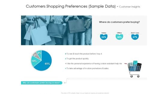 Developing New Sales And Marketing Strategic Approach Customers Shopping Preferences Sample Data And Customer Insights Portrait