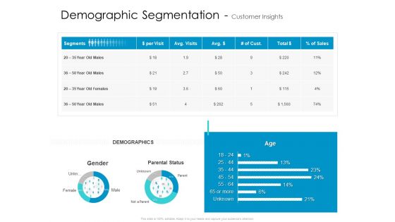 Developing New Sales And Marketing Strategic Approach Demographic Segmentation And Customer Insights Slides