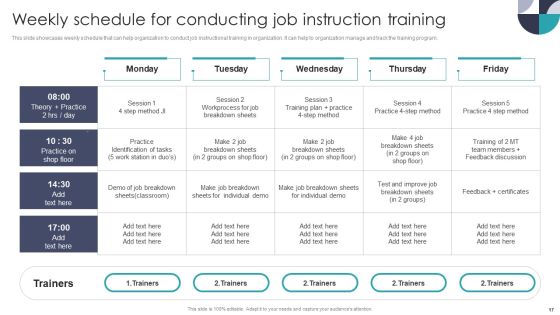 Developing On Job Training Plan For Employee Skills Enhancement Ppt PowerPoint Presentation Complete With Slides Slide17
