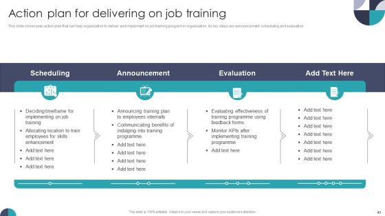 Developing On Job Training Plan For Employee Skills Enhancement Ppt PowerPoint Presentation Complete With Slides Slide43