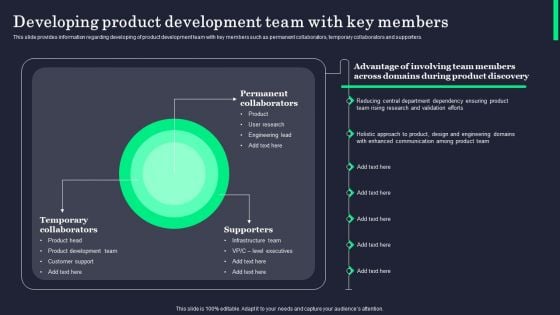 Developing Product Development Team With Key Members Structure PDF