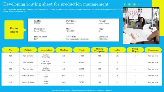 Developing Routing Sheet For Production Management Portrait PDF