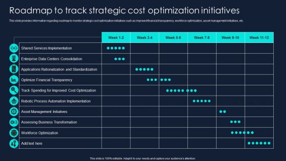 Developing Significant Business Roadmap To Track Strategic Cost Optimization Initiatives Icons PDF