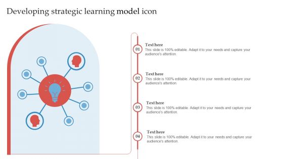 Developing Strategic Learning Model Icon Ppt Infographics Pictures PDF