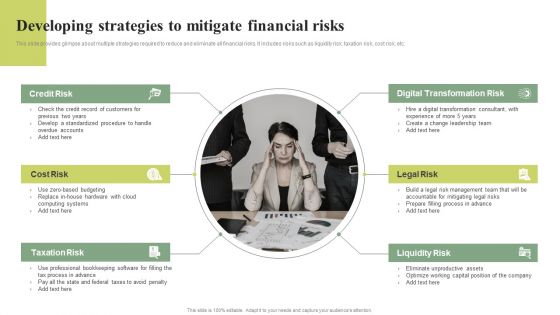 Developing Strategies To Mitigate Financial Risks Effective Planning For Monetary Strategy Elements PDF