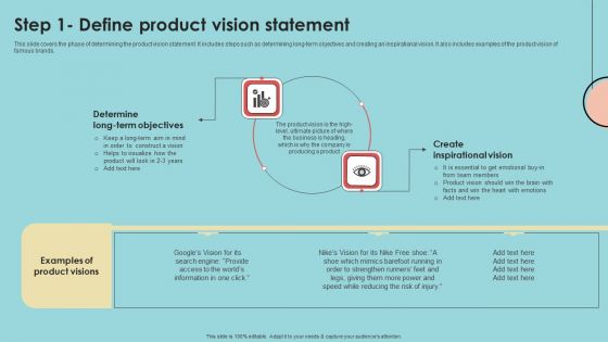 Developing Successful Product Offering Strategy Step 1 Define Product Vision Statement Brochure PDF