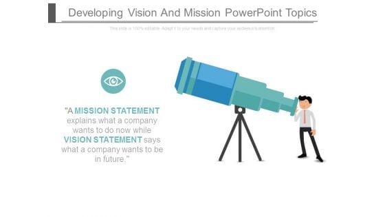 Developing Vision And Mission Powerpoint Topics