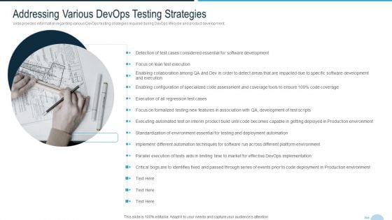 Development And Operations Quality Assurance And Validation IT Addressing Various Devops Testing Designs PDF