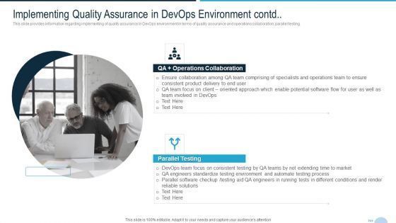 Development And Operations Quality Assurance And Validation IT Implementing Quality Contd Slides PDF