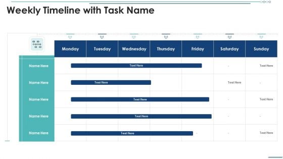 Development And Operations Software Selection Weekly Timeline With Task Name Summary PDF