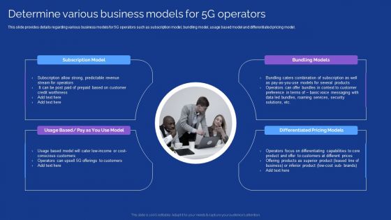 Development Guide For 5G World Determine Various Business Models For 5G Operators Infographics PDF