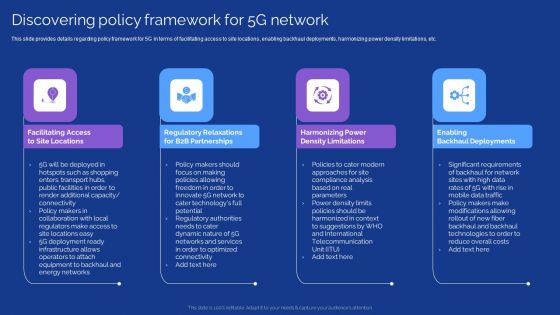 Development Guide For 5G World Discovering Policy Framework For 5G Network Clipart PDF