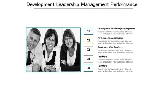 Development Leadership Management Performance Management Developing New Products Ppt PowerPoint Presentation Show Styles