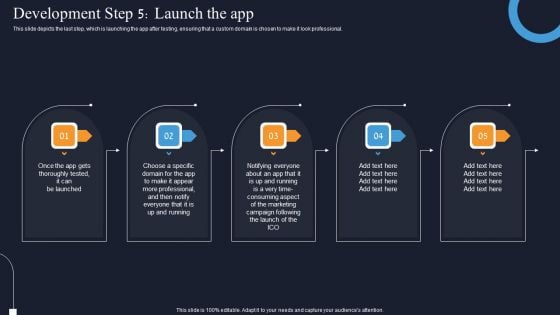 Development Step 5 Launch The App Decentralization App Development Structure PDF