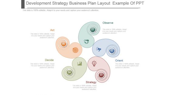 Development Strategy Business Plan Layout Example Of Ppt