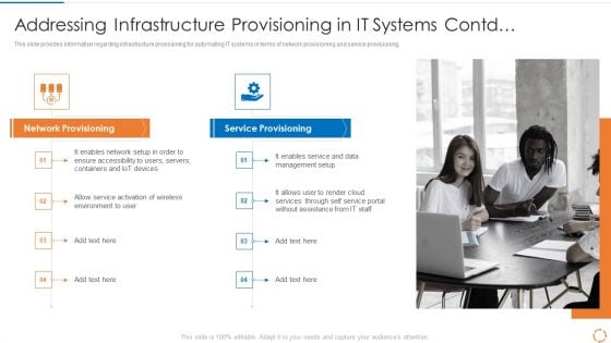 Devops Configuration Management IT Addressing Infrastructure Provisioning In It Systems Contd Infographics PDF