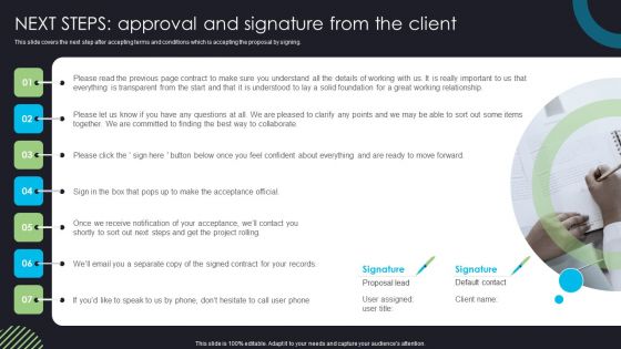 Devops Deployment And Transformation Services Advisory Next Steps Approval And Signature From The Client Rules PDF