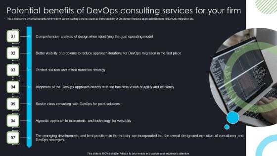 Devops Deployment And Transformation Services Advisory Potential Benefits Of Devops Consulting Services For Your Firm Clipart PDF Devops Deployment And Transformation Services Advisory Potential Benefits Of Devops Consulting Services For Your Firm Clipart PDF
