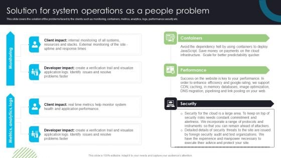 Devops Deployment And Transformation Services Advisory Solution For System Operations As A People Problem Professional PDF