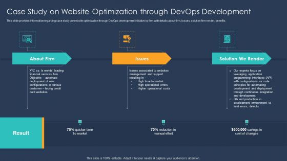 Devops Implementation And Advisory Proposal IT Case Study On Website Optimization Brochure PDF Devops Implementation And Advisory Proposal IT Case Study On Website Optimization Brochure PDF