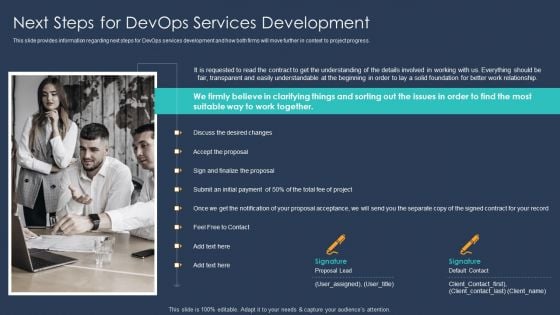 Devops Implementation And Advisory Proposal IT Next Steps For Devops Services Development Themes PDF Devops Implementation And Advisory Proposal IT Next Steps For Devops Services Development Themes PDF