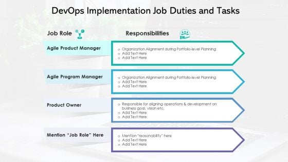 Devops Implementation Job Duties And Tasks Download PDF