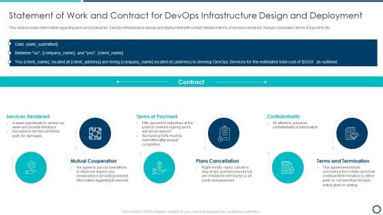 Devops Infrastructure Acceptance Proposal IT Statement Of Work And Contract Background PDF