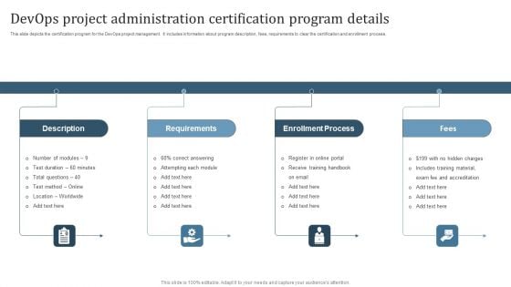 Devops Project Administration Certification Program Details Formats PDF