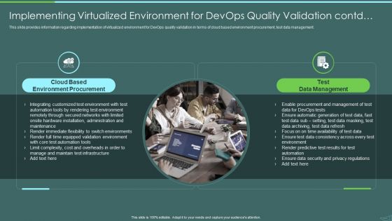 Devops Quality Assurance And Testing To Improve Speed And Quality IT Implementing Virtualized Environment Summary PDF