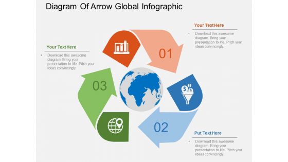 Diagram Of Arrow Global Infographic Powerpoint Templates