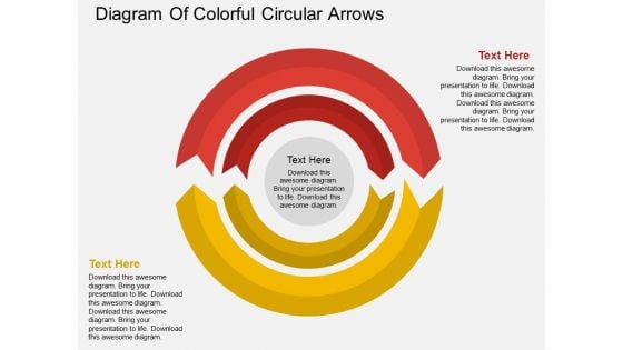 Diagram Of Colorful Circular Arrows Powerpoint Template