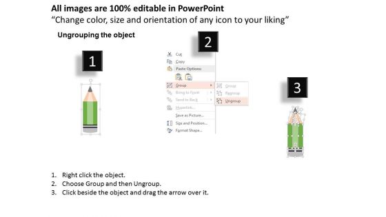 Diagram Of Pencils With Icons Powerpoint Templates