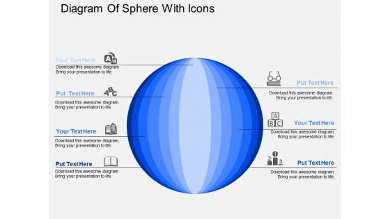 Diagram Of Sphere With Icons Powerpoint Template