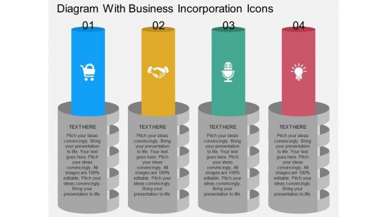 Diagram With Business Incorporation Icons Powerpoint Template