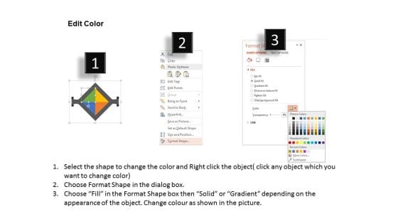 Diagram With Two Corners And Four Icons Powerpoint Template